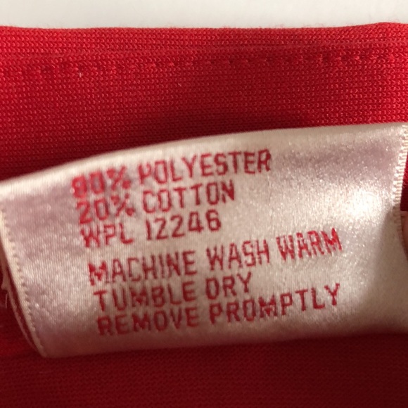 Lancer M Red Polo collar short sleeve Vintage Pocket split hem Excellent Conditi - Picture 8 of 9